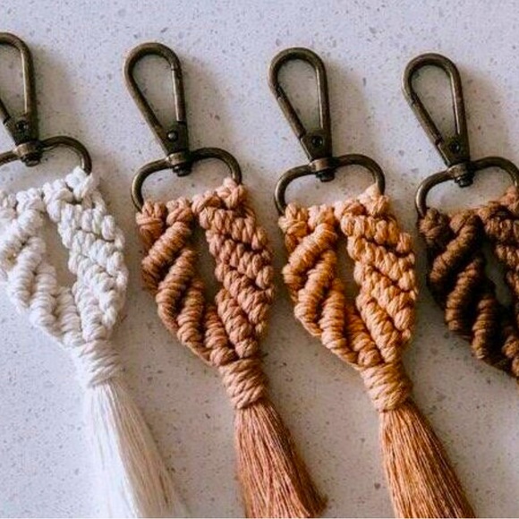 Macrame Mermaid Tail Keychains | Made to Order - Picture 1 of 7
